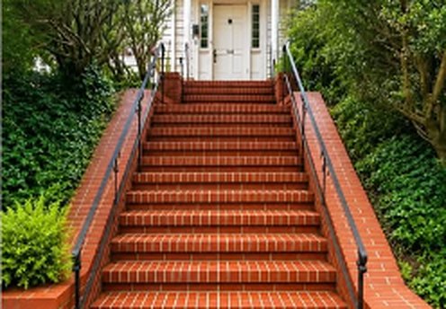 Brick stairs, after cleaning